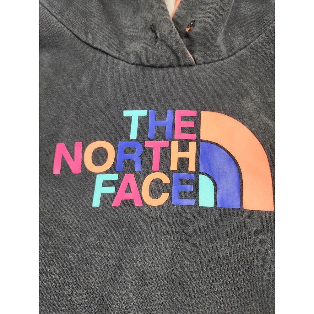 The North Face Hoodie Size S/P Black‎ Neon Rainbow Outdoor Hiking Sweatshirt